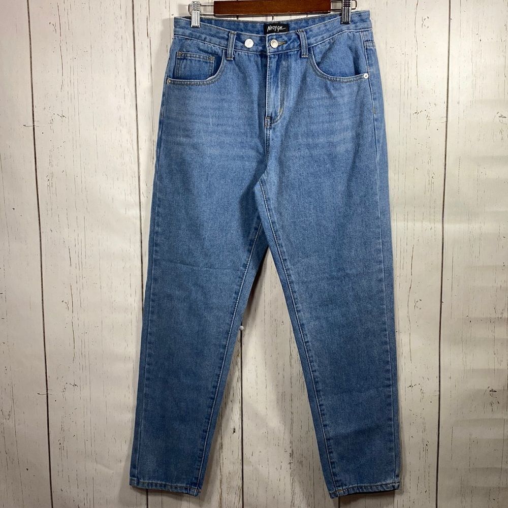 Nasty Gal Womens High Waist Mom Medium Wash Jeans